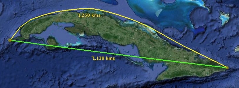Longitudes de la Isla de Cuba
